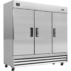 Global Industrial 243035 Nexel® Reach In Refrigerator, 3 Solid Doors, 72 Cu. Ft image.