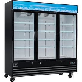 Global Industrial 243051 Nexel® Merchandiser Freezer, 3 Glass Swing Doors, 52 Cu. Ft. image.