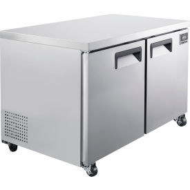 Global Industrial 243086 Nexel® Undercounter Refrigerator, 2 Solid Doors, 11.2 Cu. Ft., Stainless Steel image.