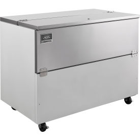 Global Industrial 243093 Nexel® Mobile Milk Cooler, Single Sided, 18.5 Cu. Ft., Stainless Steel image.