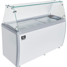 Global Industrial 243203K Nexel® Ice Cream Dipping Cabinet w/ Sneeze Guard Cover, 60"W image.