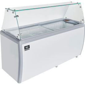 Global Industrial 243204K Nexel® Ice Cream Dipping Cabinet w/ Sneeze Guard Cover, 71"W image.