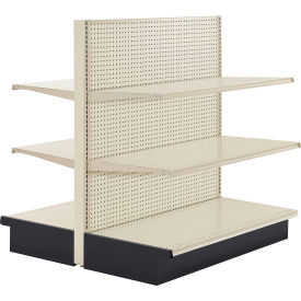 Global Industrial Gondola Shelving Double Sided Aisle Starter 48"W x 47"D x 60"H Beige 