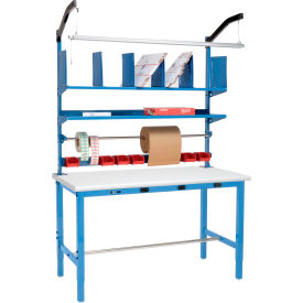 Global Industrial 412454B Global Industrial™ Packing Workbench W/Riser Kit & Power Apron, Laminate Safety Edge, 60"Wx36"D image.
