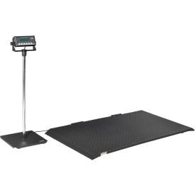 Global Industrial 244244 Global Industrial® Digital Floor Scale With LCD Indicator & Stand, 2,000 lb x 1 lb image.