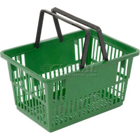 Good L Corporation LARGE-GREEN Good L ® Large Shopping Basket with Plastic Handle 33 Liter 19-3/8"L x 13-1/4"W x 10"H Green image.