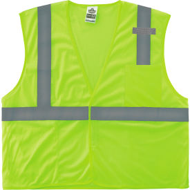 Ergodyne GloWear 8210HL-S Mesh Hi-Vis Safety Vest, Class 2, Economy, Single Size, 5XL, Lime