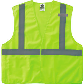 Ergodyne GloWear 8215BA-S Breakaway Mesh Hi-Vis Safety Vest, Class 2, Economy, 2XL, Lime