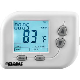 Global Industrial 246116 Global Industrial® Non-Programmable Thermostat, Heat, Cool, Off, Auto, 24 VAC image.