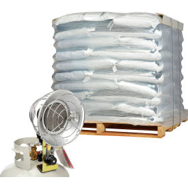 Global Industrial 246709 Free LP Tank Top Heater + 1 Pallet (50 Bags) Ice Melt Blend Fast Acting Pellets 50 Lb/Bag -15°F image.
