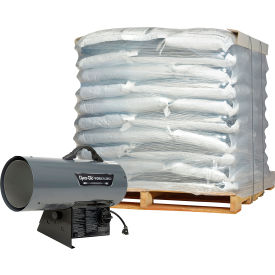 Global Industrial 246710 Free LP Heater + 1 Pallet (50 Bags) High Performance Ice Melt Blend Pellets 50 Lbs./Bag -25°F image.
