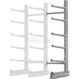 Global Industrial 248396L Global Industrial™ Single Sided Cantilever Rack Add-On, 2" Lip, 72"Wx52"Dx120"H image.