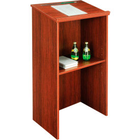Global Industrial 248631MH Interion® Stand-Up Podium / Lectern, 23"W X 15-3 / 4"D X 45-7 / 8"H, Mahogany image.
