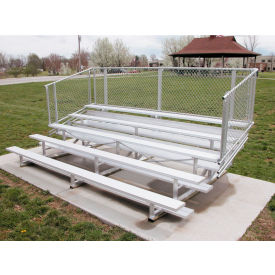 Gt Grandstands By Ultraplay NA-0515STD_CL 5 Row National Rep Aluminum Bleacher with Guardrails, 15 Long, Single Footboard image.