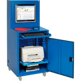 Global Industrial™ LCD Industrial Computer Cabinet Blue Unassembled 