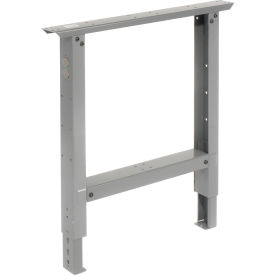 Global Industrial 249507 Global Industrial™ Adjustable Height Steel C-Channel Leg For Workbench, 30"D, Gray, Each image.