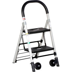 Vestil Manufacturing C-130-2 Folding Stepladder Also Functions as a Hand Truck 20"D x 37"H image.
