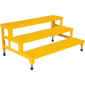 Vestil Manufacturing ASP-48-3 ASP-48-3 Adjustable Height Step Stand, Carbon Steel 48"W x 36"L image.