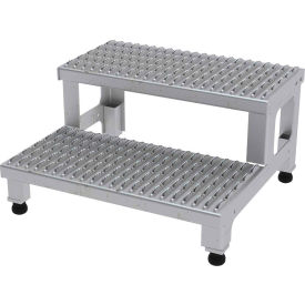 Vestil Manufacturing ASP-24-SS ASP-24-SS Adjustable Height Step Stand, Stainless Steel 24"W x 24"L image.