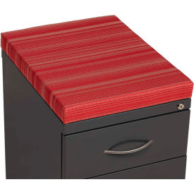Global Industrial 695609 Interion® 2 Drawer Box/File Pedestal - Charcoal with Red Cushion Top image.