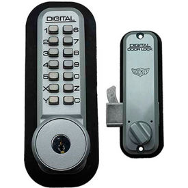 Lockey Digital Door Lock 2500 Mechanical Keyless Hook Bolt with Key Override Satin Chrome 