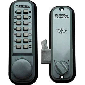 LockeyUSA 2500SC Lockey Digital Door Lock 2500 Mechanical Keyless Hook Bolt, Satin Chrome image.