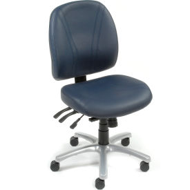 Interion® Multifunction Chair With Mid Back Vinyl Blue