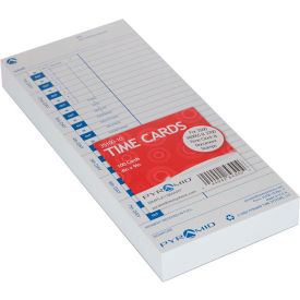 Pyramid Technologies 35100-10  Time Cards for Time Clock, Document and Job Recorder, Pack of 100 image.