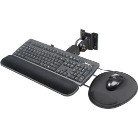Global Industrial 493573KT Global Industrial™ Flip Up Keyboard & Mouse Tray, 18"W, Black image.