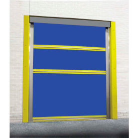 TMI, LLC FS-STM-IJ-10X10-SOLID TMI Spring-Loaded Roll-Up Bug Dock Door with PVC Coated Blue Vinyl Panels 10x10 image.