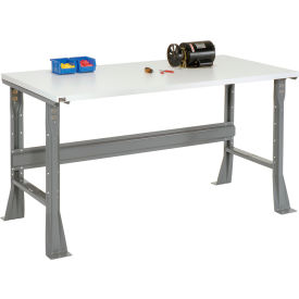 Global Industrial 237343 Global Industrial™ Flared Leg Workbench w/ ESD Square Edge Top, 48"W x 30"D, Gray image.
