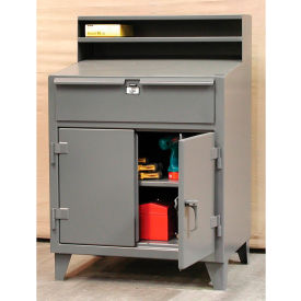 Strong Hold Products 34-SD-TD-281 StrongHold Cabinet Shop Desk, Compartment Riser, 36"W x 28"D, Gray image.