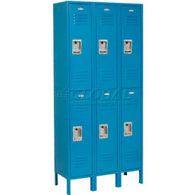 Global Industrial™ Infinity® 2-Tier 6 Door Locker 36""W x 12""D x 78""H Blue Assembled