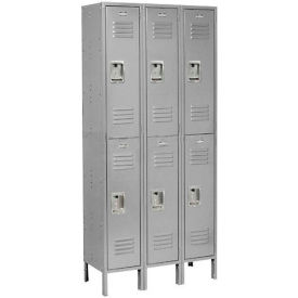 Global Industrial™ Infinity® 2-Tier 6 Door Locker 36""W x 12""D x 78""H Gray Assembled