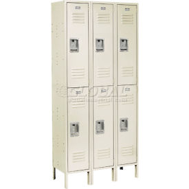 Global Industrial™ Infinity® 2-Tier 6 Door Locker 36""W x 12""D x 78""H Tan Assembled