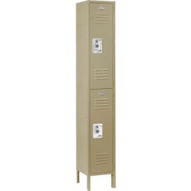 Global Industrial™ Infinity® 2-Tier 2 Door Locker 12""W x 12""D x 78""H Tan Assembled