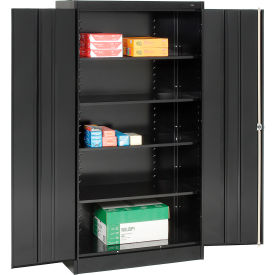 Tennsco Corp 1470-BLK Tennsco Standard Storage Cabinet, Turn Handle, 36"Wx18"Dx72"H, Black, Unassembled image.