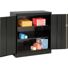 Tennsco Corp 1442-BLK Tennsco Counter High Metal Storage Cabinet 1442-BLK - 36x18x42 Black image.