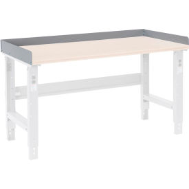 Global Industrial 493633GY Global Industrial™ Back and End Stops For Workbench Top - 96"W x 30"D x 3"H - Gray image.