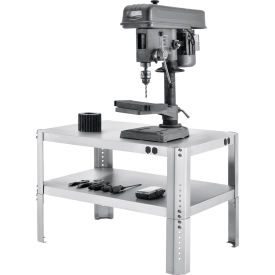 Global Industrial 254844SS Global Industrial™ Adjustable Height Machine Stand, 430 Stainless Steel, 36"W x 24"D x 18-24"H image.