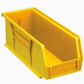 Global Industrial 269688YL Global Industrial™ Plastic Stack & Hang Bin, 4-1/8"W x 10-7/8"D x 4H, Yellow image.