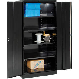 Tennsco Corp 2470-BLK Tennsco Deluxe Storage Cabinet, 36"Wx24"Dx78"H, Black, Unassembled image.