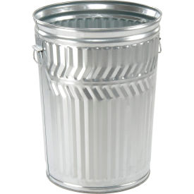 Witt Company WCD20C Witt Industries Outdoor Galvanized Steel Corrosion Resistant Trash Can, 20 Gallon, Silver image.