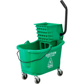 Global Industrial 260594GN Global Industrial™ Mop Bucket And Wringer Combo 38 Qt., Side Press, Green image.