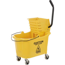 Global Industrial 260594 Global Industrial™ Mop Bucket & Wringer Combo, 38 Qt., Side Press, Yellow image.