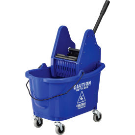Global Industrial 260595BL Global Industrial™ Mop Bucket And Wringer Combo 38 Qt., Down Press, Blue image.