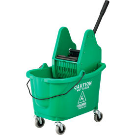 Global Industrial 260595GN Global Industrial™ Mop Bucket And Wringer Combo 38 Qt., Down Press, Green image.