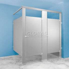 Metpar Corp SSIC2 Stainless Steel Bathroom Partition Complete 2 In-Corner Compartment 72" Wide  image.