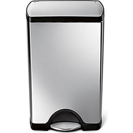 simplehuman® CW1814 Rectangular Step Can - 10 Gallon Brushed SS