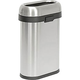 Simplehuman® Stainless Steel Slim Oval Open Top Trash Can 13 Gallon
